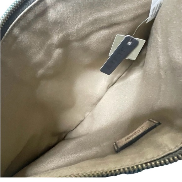 J. Crew Pebbled Metallic Leather with Teal Tassel Pouch Clutch NWT - Picture 6 of 8